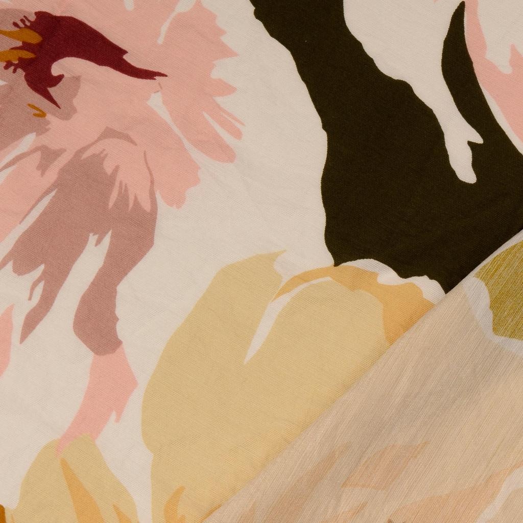 Viscose Twill Stof Bedrukt Bloemen Liv