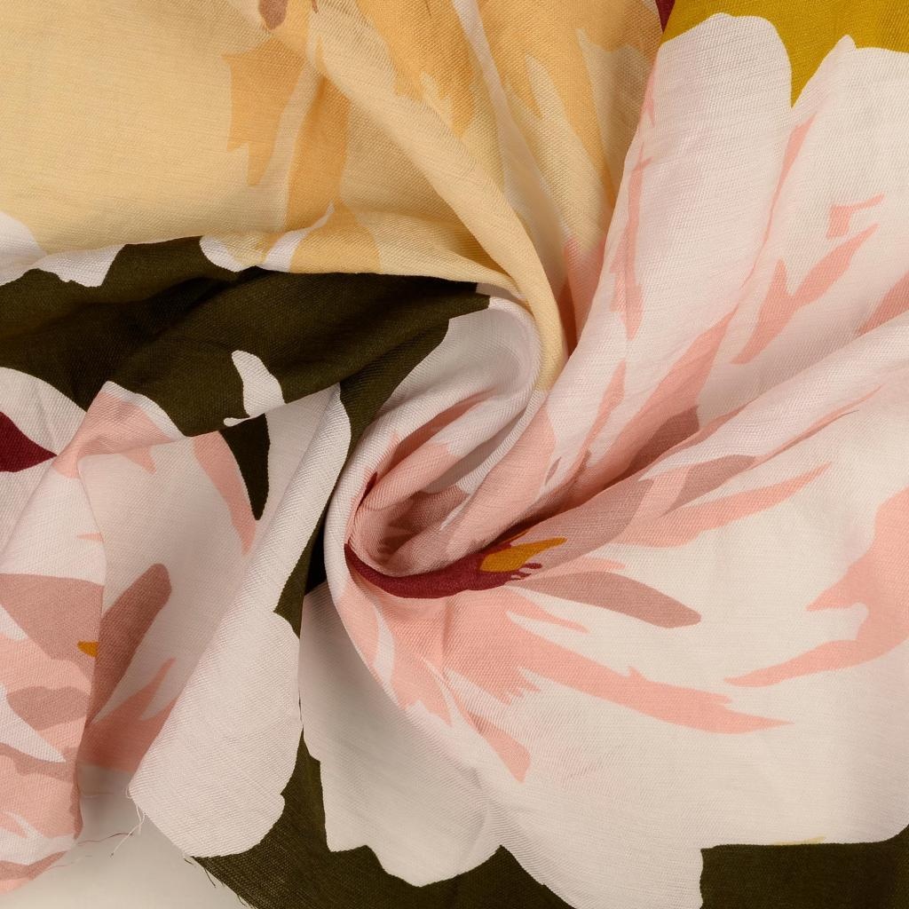 Viscose Twill Stof Bedrukt Bloemen Liv