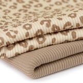 Rib Jersey Stof - Luipaardprint Beige