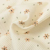 Rib Jersey Stof - Sterbloem Naturel