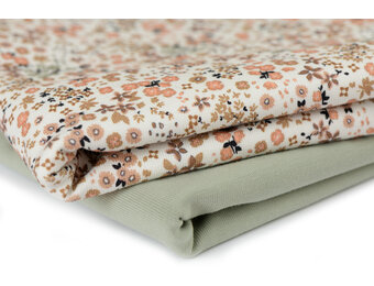Jersey Katoen Digitale Print -  Liefdesbloem Beige