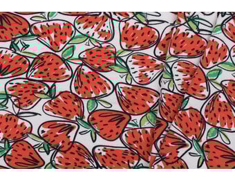 Katoenen Jersey Aardbeien
