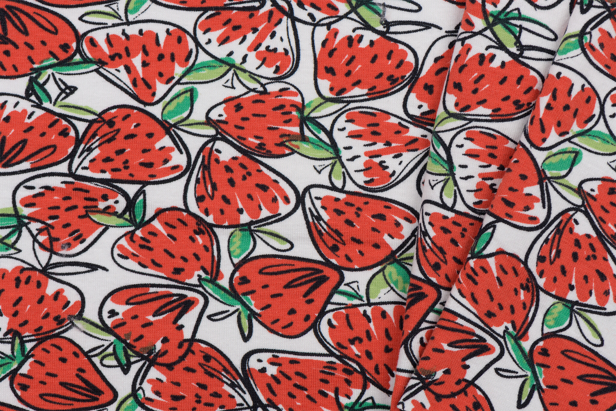 Katoenen Jersey Aardbeien