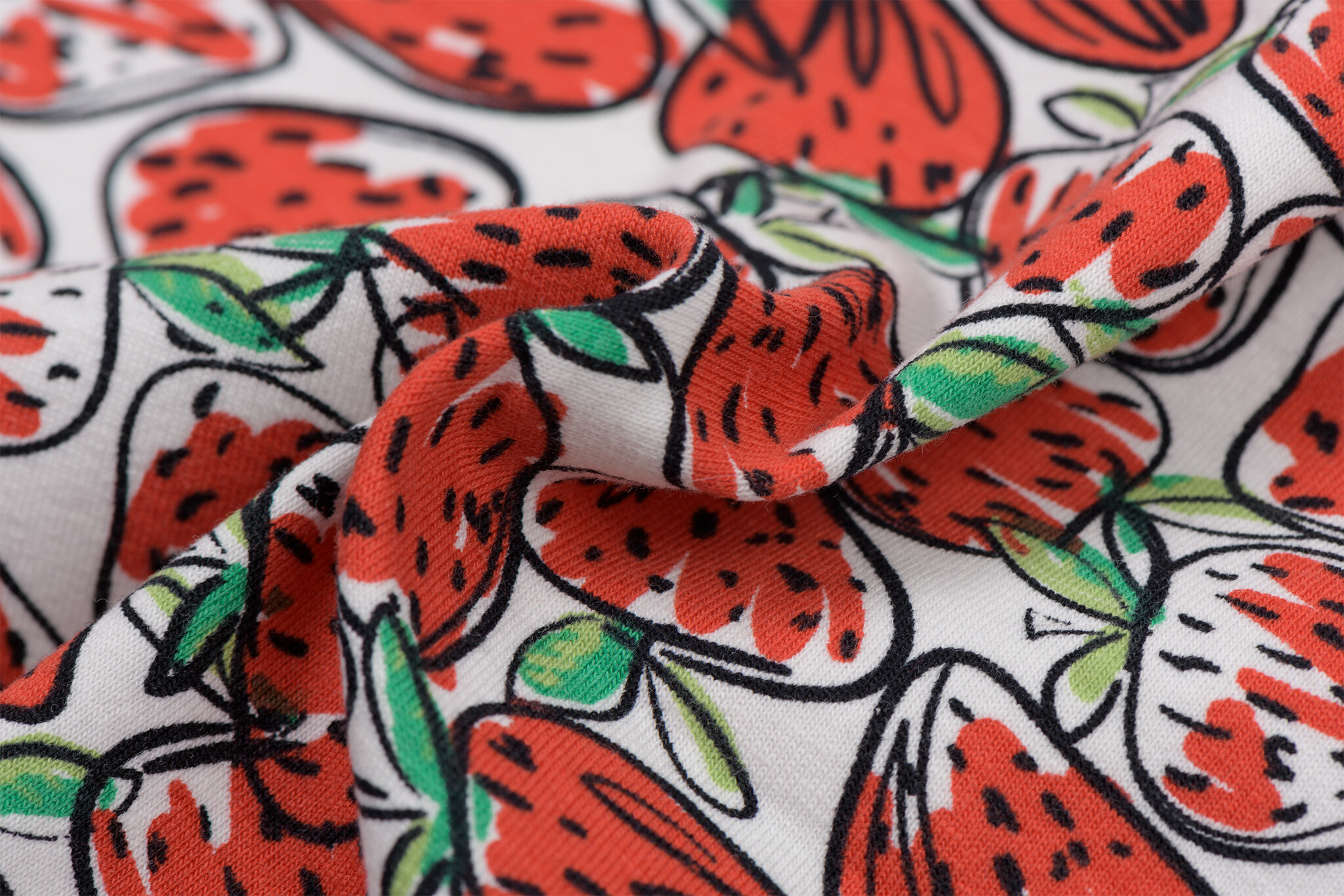 Katoenen Jersey Aardbeien