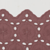 Katoen Voile Stof Geborduurd met Bloemen Oud Mauve
