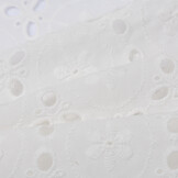 Katoen Voile Stof Geborduurd met Bloemen Ecru