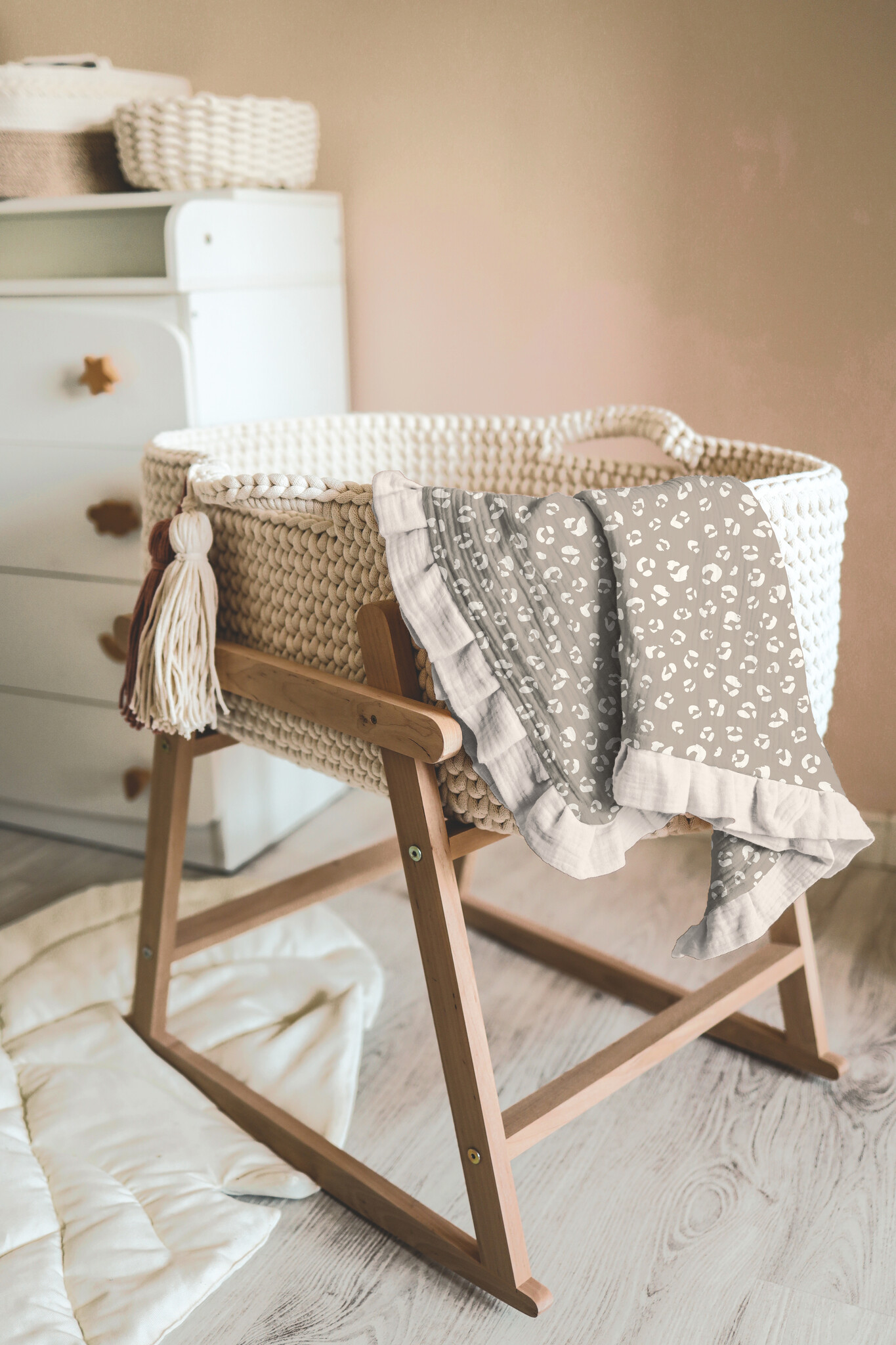 Hydrofiel Stof Panterprint Beige