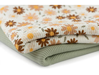 Rib Jersey Stof - Zonnebloem Ecru