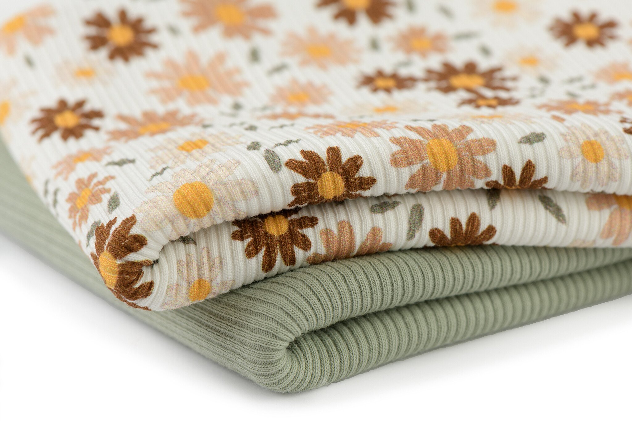 Rib Jersey Stof - Zonnebloem Ecru