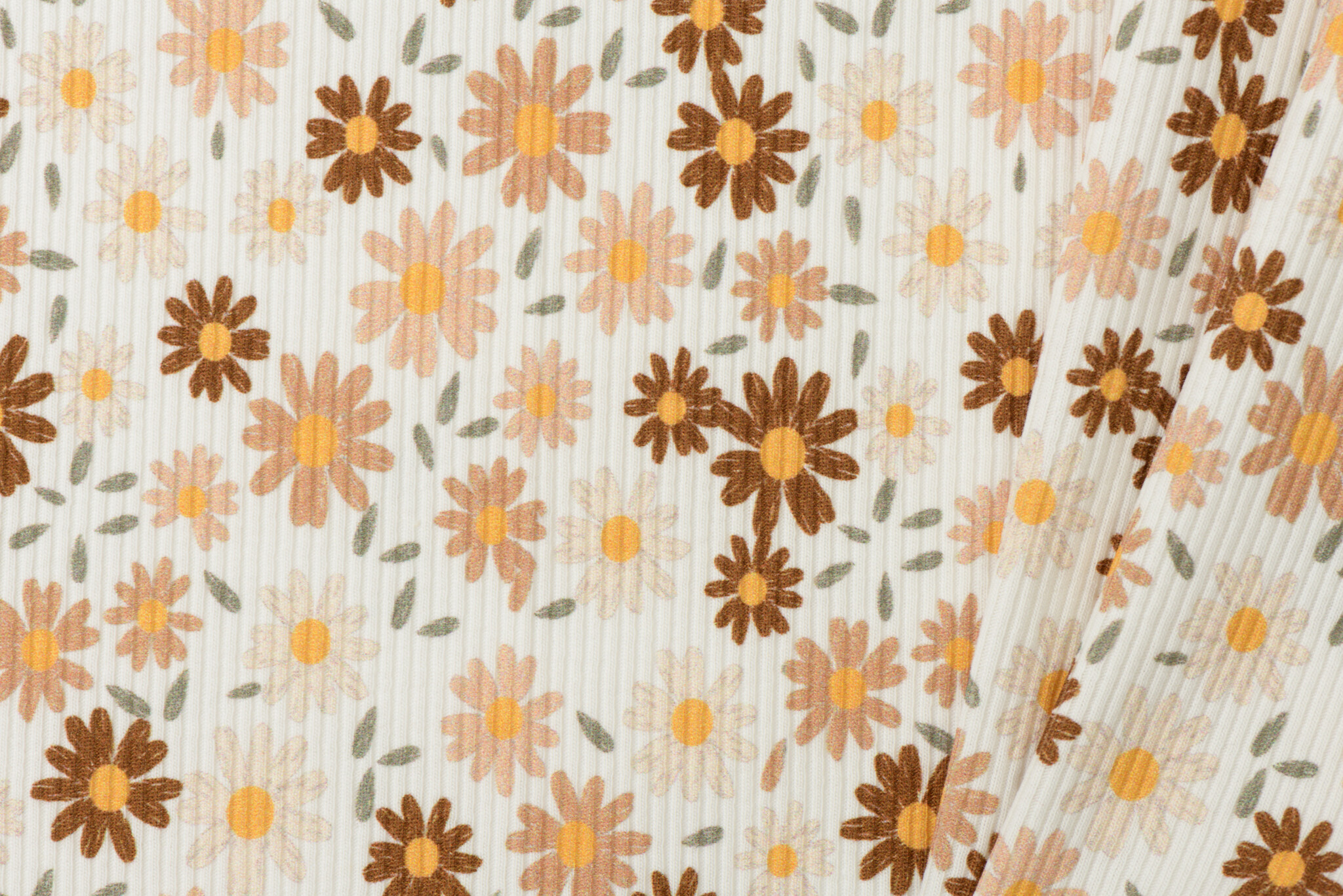 Rib Jersey Stof - Zonnebloem Ecru