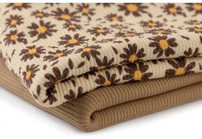 Rib Jersey Stof -  Zonnebloem Beige