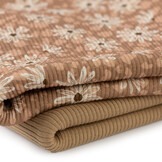 Rib Jersey Stof - Bloemen Luipaard