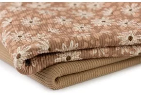 Rib Jersey Stof - Bloemen Luipaard