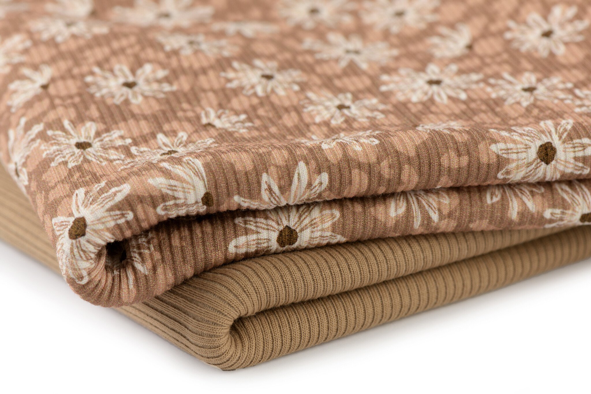 Rib Jersey Stof - Bloemen Luipaard