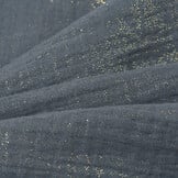 Double gauze katoen glitter oud jeans