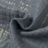 Double gauze katoen glitter oud jeans