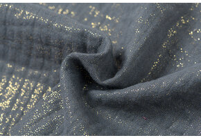 Double gauze katoen glitter oud jeans