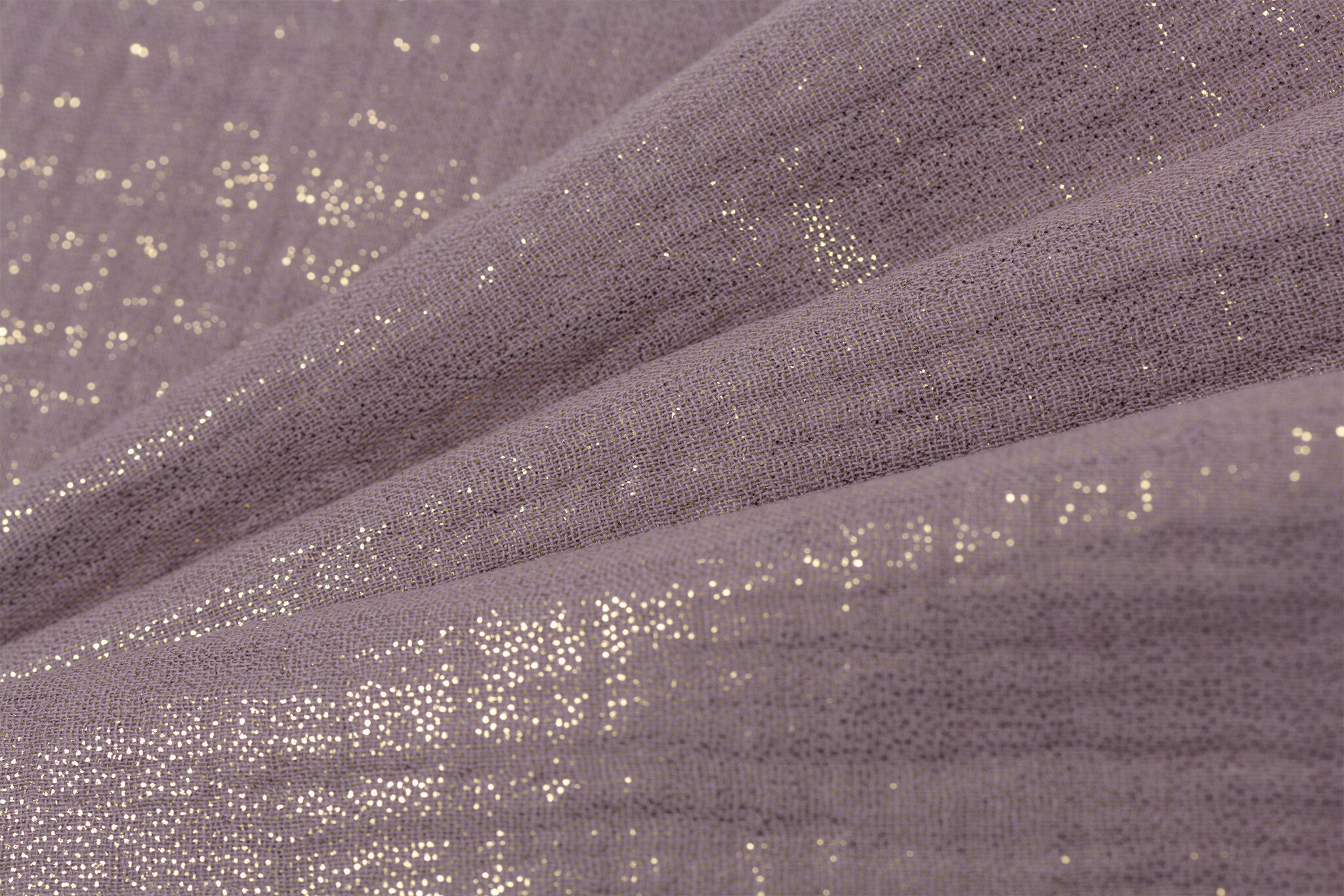 Double gauze katoen glitter vintage lila