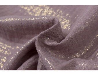 Double gauze katoen glitter vintage lila