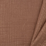 Double gauze katoen glitter cognac