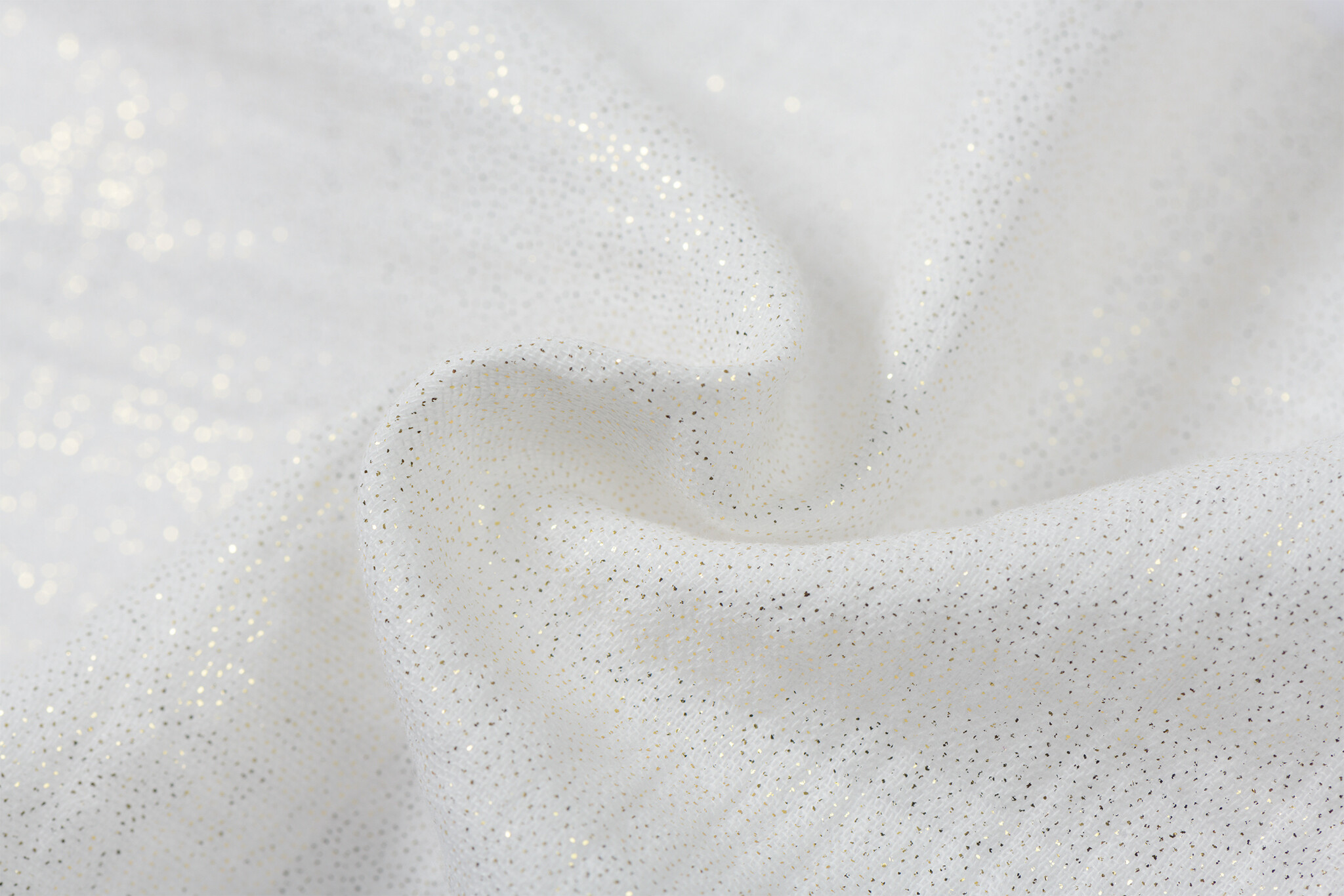 Double gauze katoen glitter off white