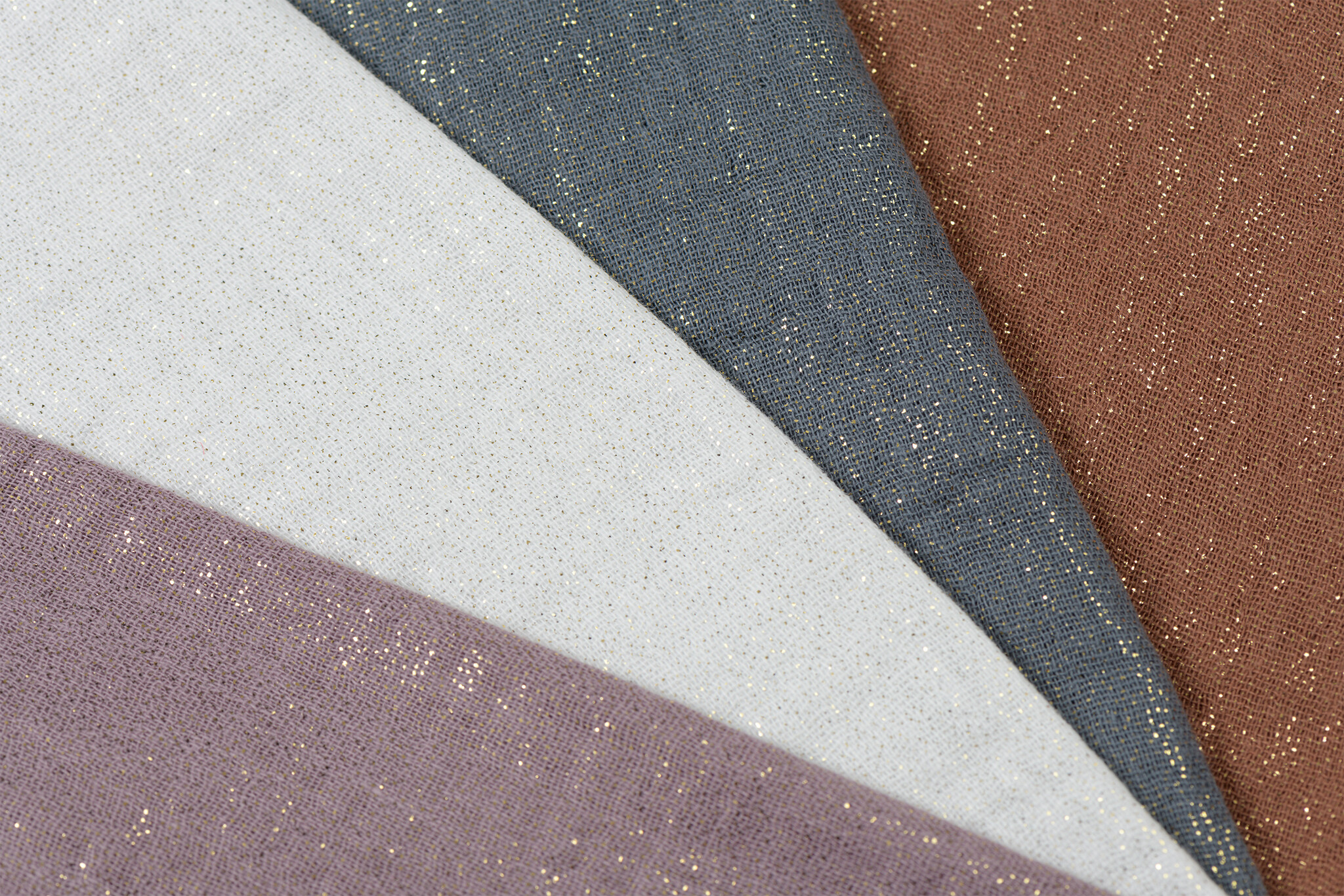 Double gauze katoen glitter off white