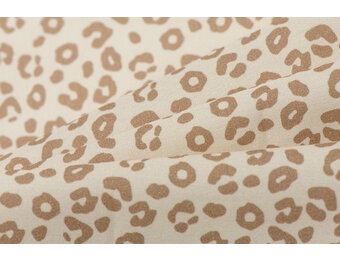 Poplin Katoen Digitale Print - Luipaardprint Beige
