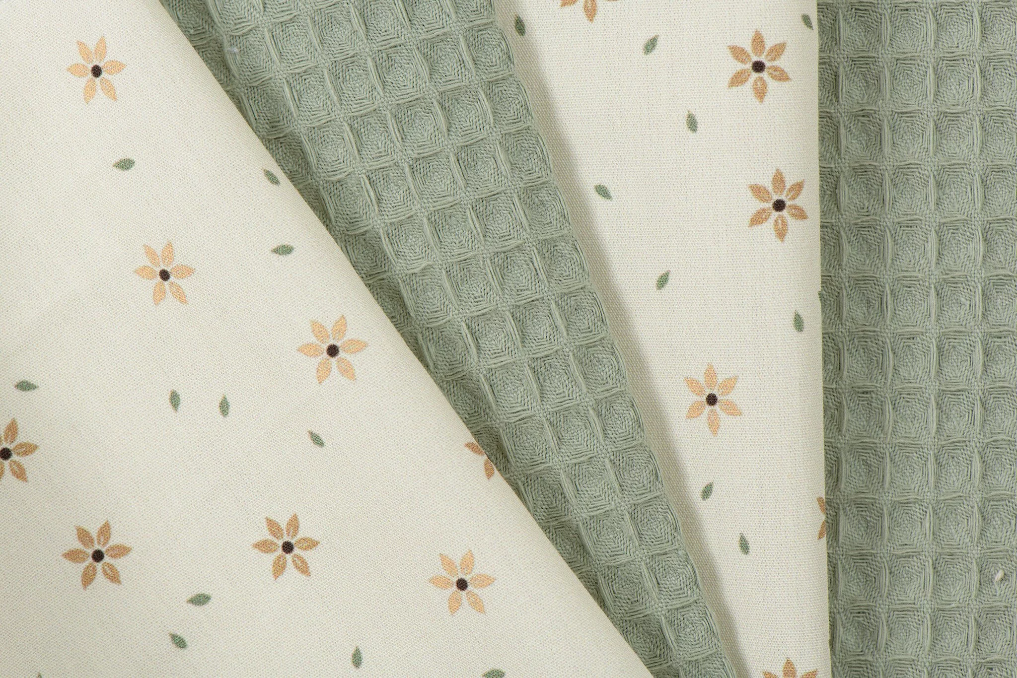 Poplin Katoen Digitale Print - Sterbloem Naturel