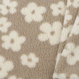 Bloemen Teddy Stof Donker Beige