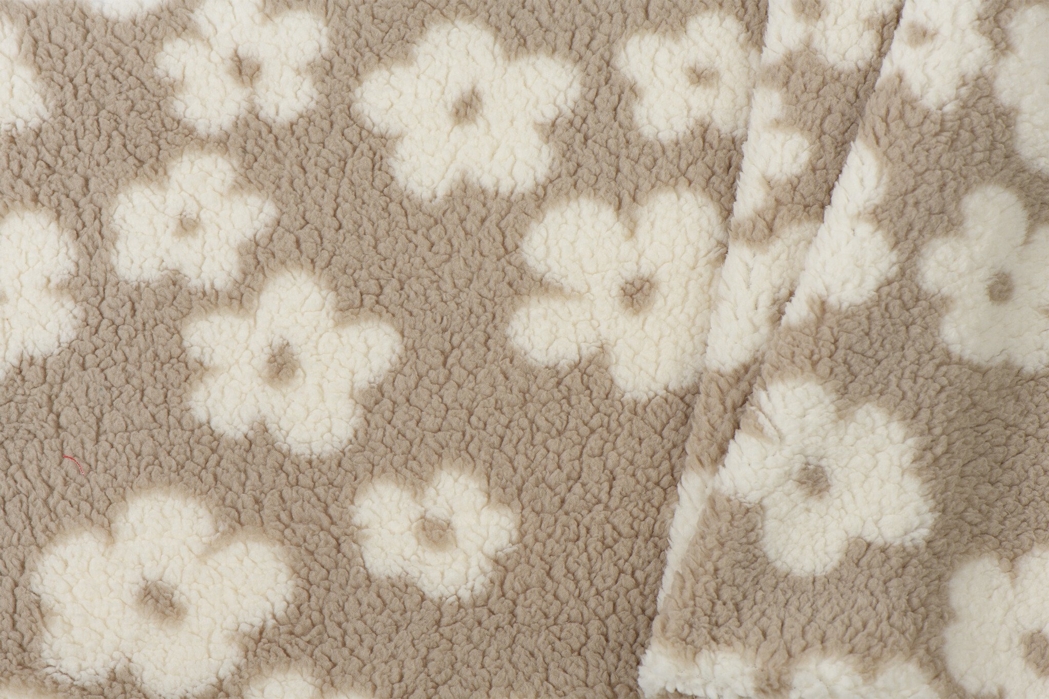 Bloemen Teddy Stof Donker Beige
