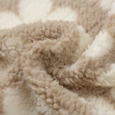 Bloemen Teddy Stof Donker Beige