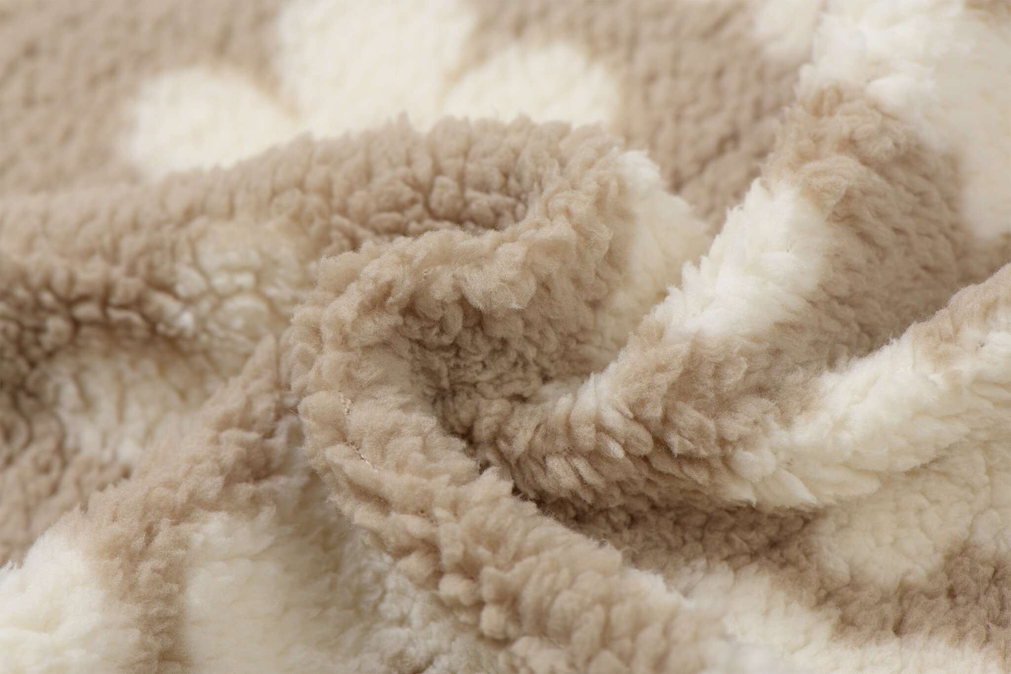 Bloemen Teddy Stof Donker Beige