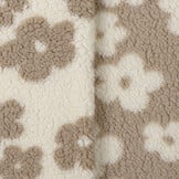Bloemen Teddy Stof Donker Beige