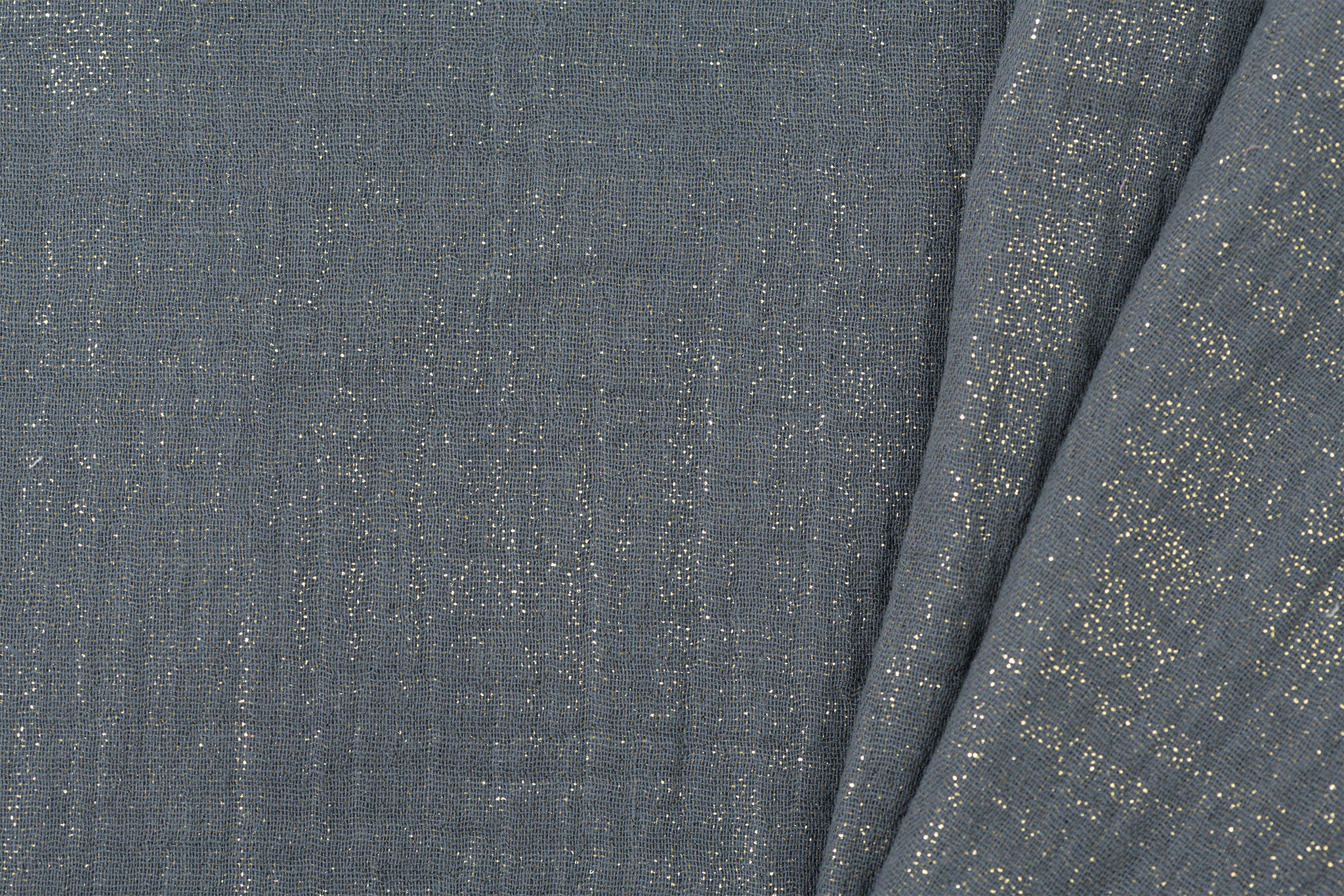 Double gauze katoen glitter oud jeans