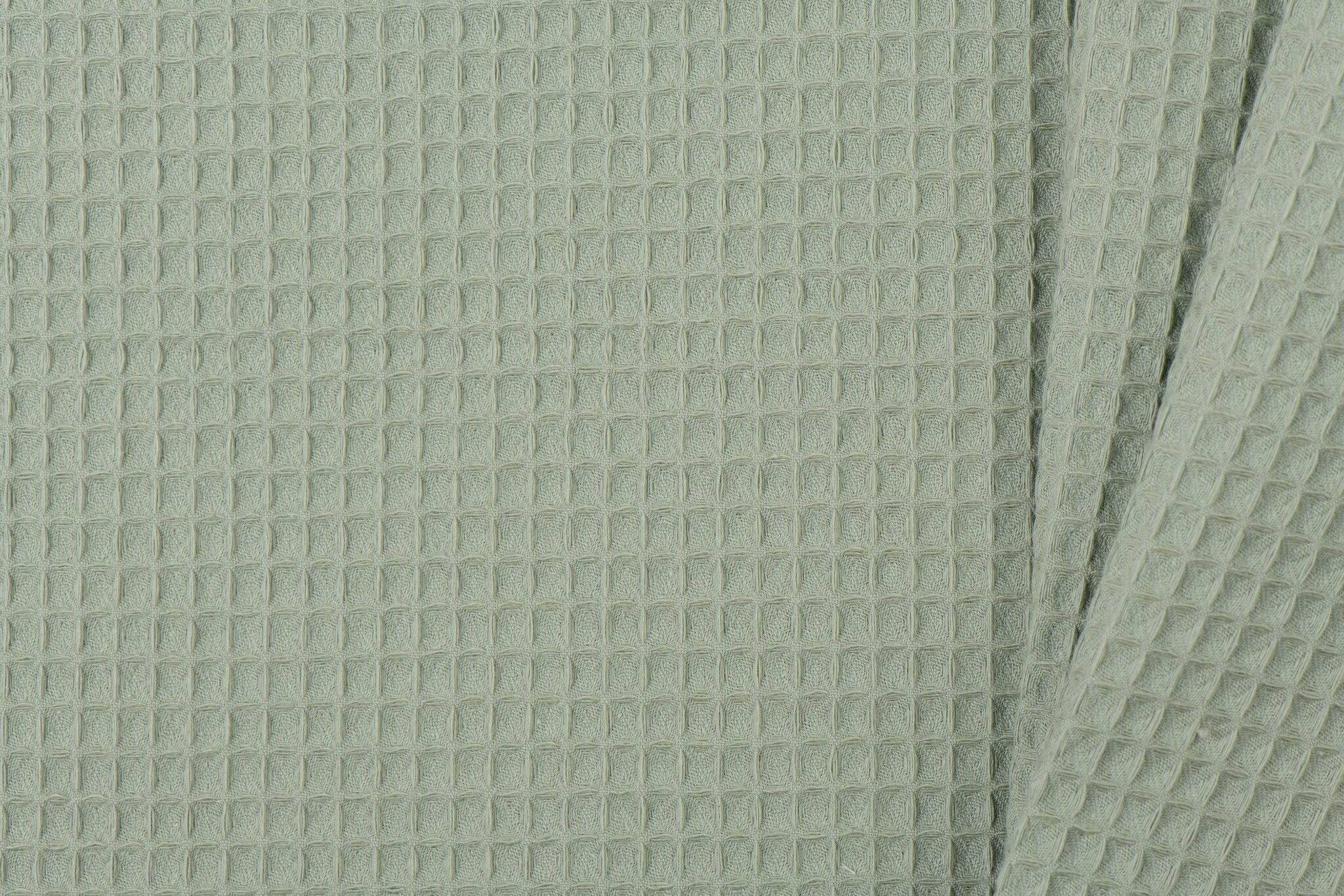 Wafelkatoen Pique Dusty Groen