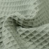 Wafelkatoen Pique Dusty Groen