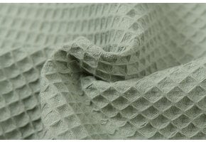 Wafelkatoen Pique Dusty Groen