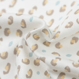 Katoenen Jersey Stof Luipaard Off White