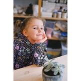 Sweat Stof Ecru Melange Glitter Bloemen