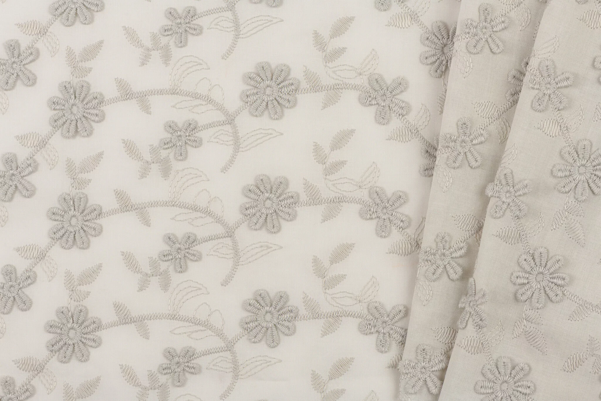 Katoen Embroidery Daisy Bloem Zand