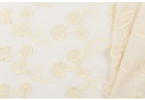 Katoen Embroidery Blaasbloemen Naturel