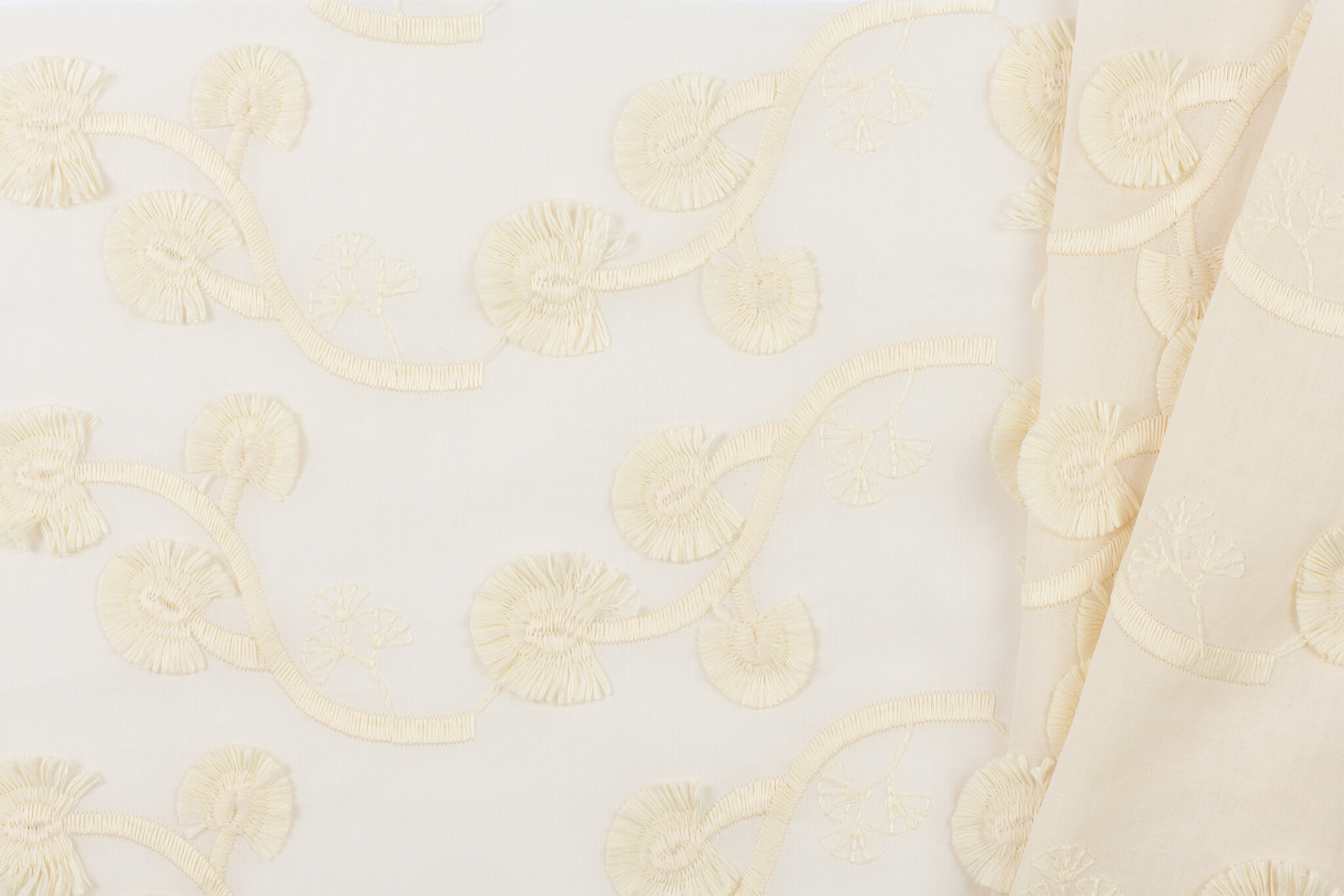 Katoen Embroidery Blaasbloem Naturel