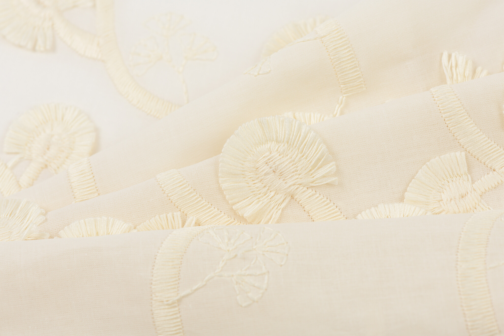 Katoen Embroidery Blaasbloem Naturel