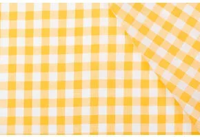 Boerenbont Ruit Stof 1 cm - Geel