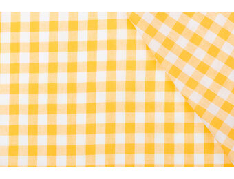 Boerenbont Ruit Stof 1 cm - Geel