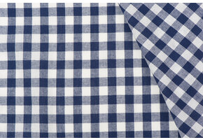 Boerenbont Ruit Stof 1 cm - Marineblauw