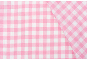 Boerenbont Ruit Stof 1 cm - Roze