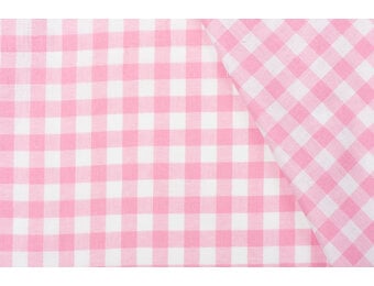 Boerenbont Ruit Stof 1 cm - Roze