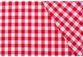 Boerenbont Ruit Stof 1 cm - Rood