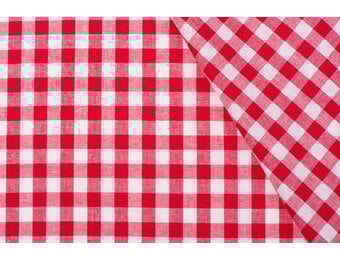 Boerenbont Ruit Stof 1 cm - Rood